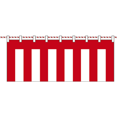紅白幕 ナイロン (縫合せ) 5間 180cm×9.0m-01400102A