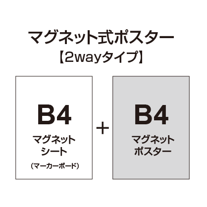 【2wayタイプ】マグネット式ポスター&マーカーボード B4