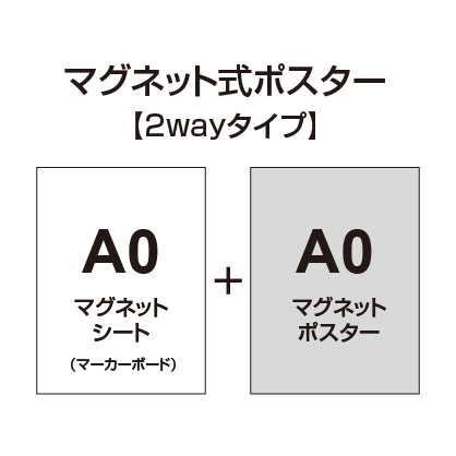 【2wayタイプ】マグネット式ポスター&マーカーボード A0