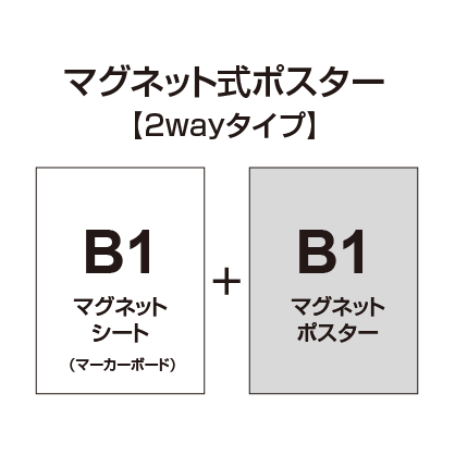 【2wayタイプ】マグネット式ポスター&マーカーボード B1