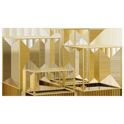 Kainiceメーカー衣料品店衣料品ラックメタルステンレススチールMDFサイドネスティングテーブルゴールドノルディックゴールドディスプレイテーブル