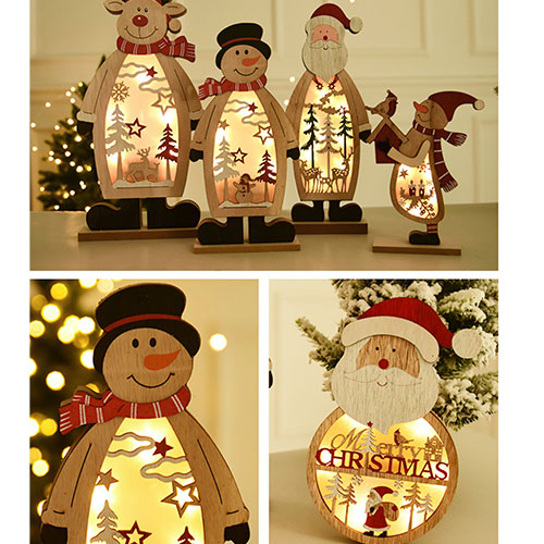 小さな木製LEDライトクリスマス