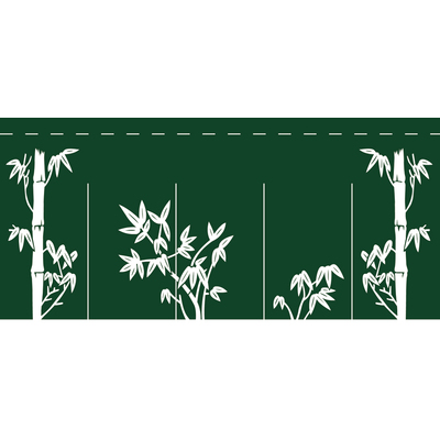 のれん-004018010　竹(緑)5巾