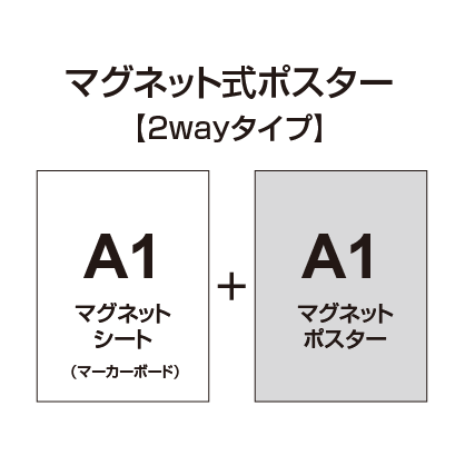 【2wayタイプ】マグネット式ポスター&マーカーボード  A1