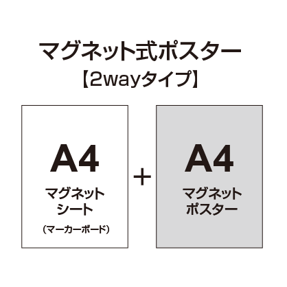 【2wayタイプ】マグネット式ポスター&マーカーボード A4