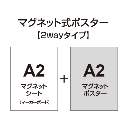 【2wayタイプ】マグネット式ポスター&マーカーボード A2