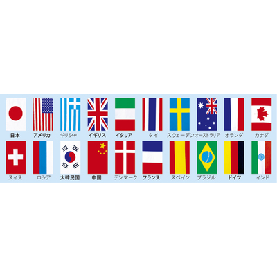 旗(国旗) テトロン20カ国連続旗 長さ11.5mタイプ-053002001