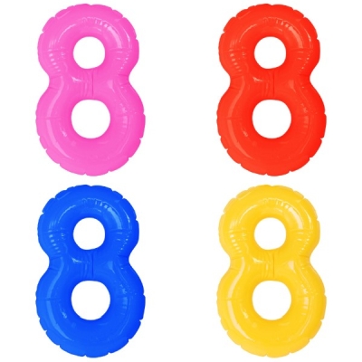 エアポップレターバルーン (ピンク,レッド,ブルー,イエロー,グリーン,オレンジ) 「8」